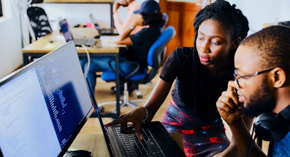 Students in computer Lab on an ongoing research